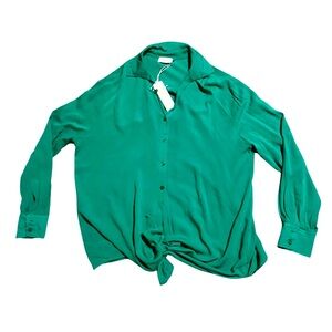 Bluivy Vibrant Green Casual Button Down Shirt